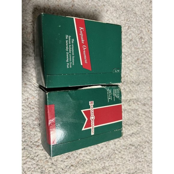 2 Pc Norman Rockwell Christmas Ornaments 1989 Betsey Clark Saturday Evening Post - Picture 7 of 10